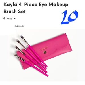 Larucci Vibrant Pink 4-Piece Eye Makeup Brush Set